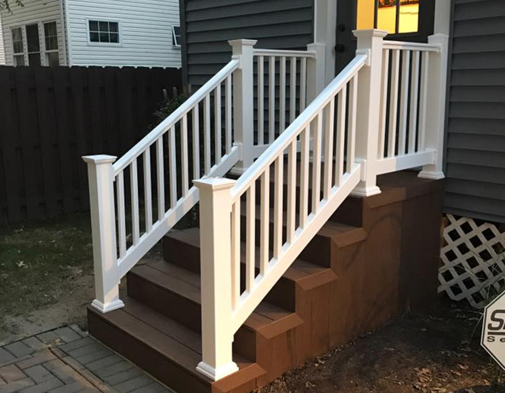 Exterior Composite Stairs And Vinyl Railings Snyder Carpentry And